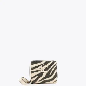 Lola Casademunt Accesorios<Billetero pequeño animal print CRUDO-MARRON
