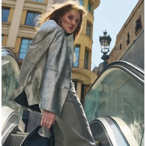 Lola Casademunt Americanas Y Blazers<Blazer cruzada plateada PLATEADO