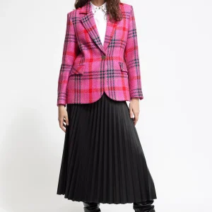 Lola Casademunt Americanas Y Blazers<Blazer cuadros tweed ROSA-MULTICOLOR