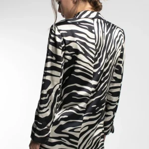 Lola Casademunt Animal Print | Americanas Y Blazers<Blazer estampada cebra NEGRO-CRUDO