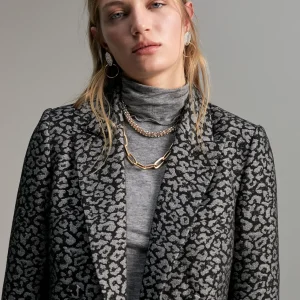Lola Casademunt Animal Print | Americanas Y Blazers<Blazer jacquard animal print NEGRO-GRIS