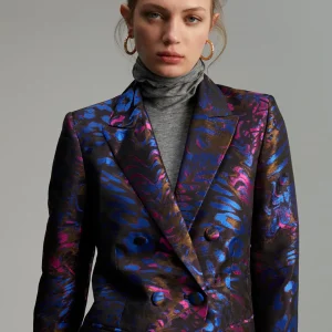 Lola Casademunt Americanas Y Blazers<Blazer jacquard estampado AZUL-MULTICOLOR
