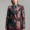 Lola Casademunt Americanas Y Blazers<Blazer jacquard floral VERDE-MULTICOLOR