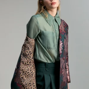Lola Casademunt Americanas Y Blazers<Blazer jacquard floral VERDE-MULTICOLOR