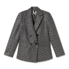 Lola Casademunt Americanas Y Blazers<Blazer jacquard monograma GRIS-METAL
