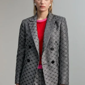 Lola Casademunt Americanas Y Blazers<Blazer jacquard monograma GRIS-METAL