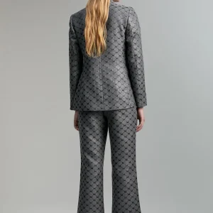 Lola Casademunt Americanas Y Blazers<Blazer jacquard monograma GRIS-METAL