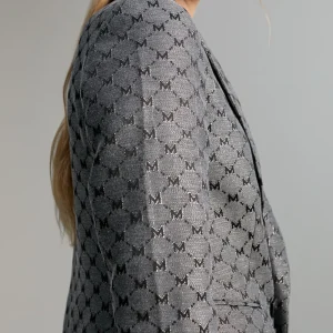 Lola Casademunt Americanas Y Blazers<Blazer jacquard monograma GRIS-METAL