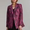 Lola Casademunt Americanas Y Blazers | Animal Print<Blazer jacquard serpiente ROSA-NEGRO