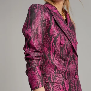 Lola Casademunt Americanas Y Blazers | Animal Print<Blazer jacquard serpiente ROSA-NEGRO