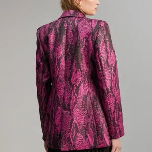 Lola Casademunt Americanas Y Blazers | Animal Print<Blazer jacquard serpiente ROSA-NEGRO