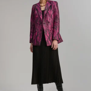 Lola Casademunt Americanas Y Blazers | Animal Print<Blazer jacquard serpiente ROSA-NEGRO