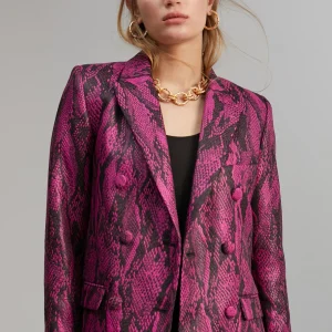 Lola Casademunt Americanas Y Blazers | Animal Print<Blazer jacquard serpiente ROSA-NEGRO