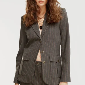 Lola Casademunt Americanas Y Blazers<Blazer raya diplomática GRIS-MARRON