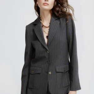 Lola Casademunt Americanas Y Blazers<Blazer raya diplomática GRIS-MARRON