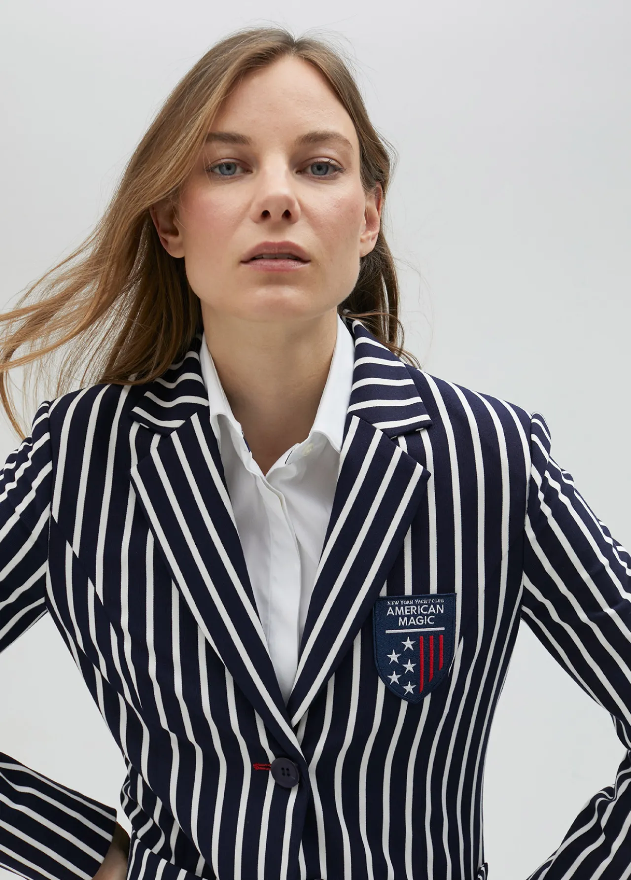 Lola Casademunt Americanas Y Blazers<Blazer rayas bicolor de edición limitada - Lola Casademunt AZUL-BLANCO