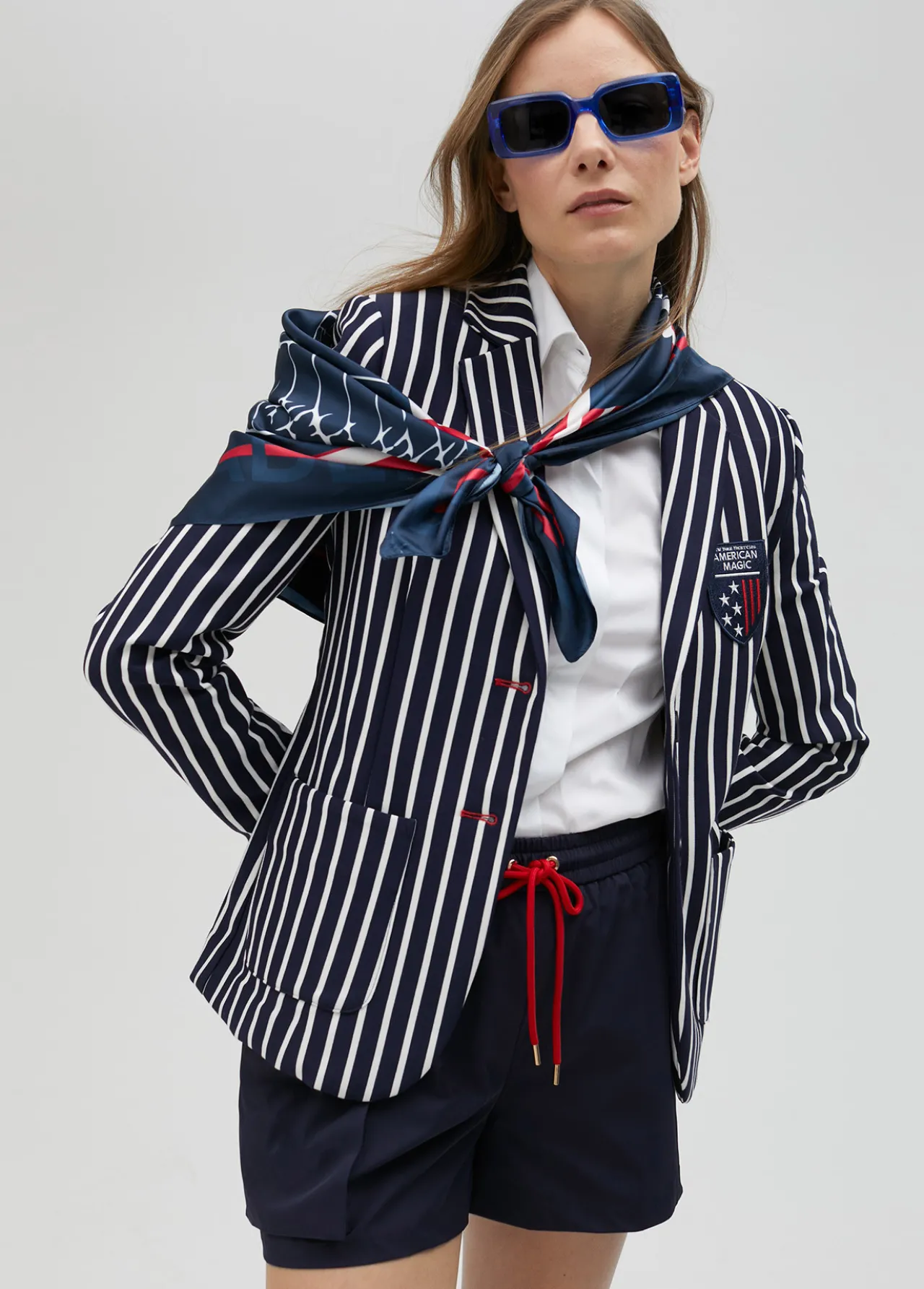 Lola Casademunt Americanas Y Blazers<Blazer rayas bicolor de edición limitada - Lola Casademunt AZUL-BLANCO