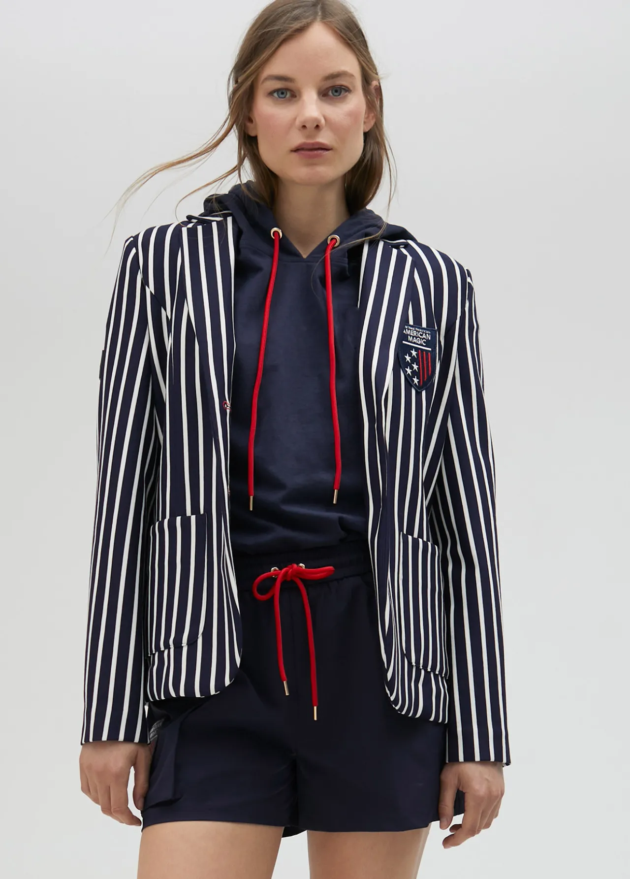 Lola Casademunt Americanas Y Blazers<Blazer rayas bicolor de edición limitada - Lola Casademunt AZUL-BLANCO