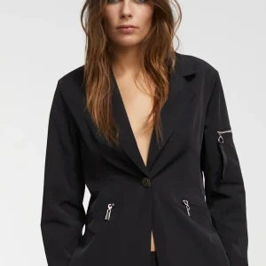 Lola Casademunt Americanas Y Blazers<Blazer técnica cremalleras NEGRO