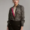 Lola Casademunt Animal Print | Camisas Y Blusas<Blusa detalle contraste NEGRO-GRIS