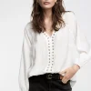 Lola Casademunt Camisetas Y Tops | Camisas Y Blusas<Blusa detalle eyelets CRUDO