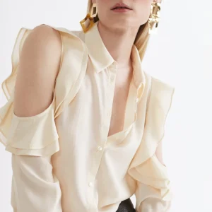 Lola Casademunt Camisas Y Blusas<Blusa hombros descubiertos AZULELECTRICO