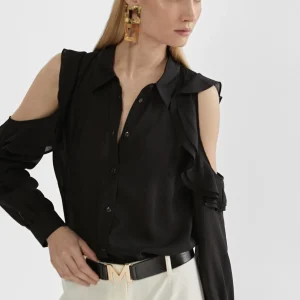 Lola Casademunt Camisas Y Blusas<Blusa hombros descubiertos AZULELECTRICO