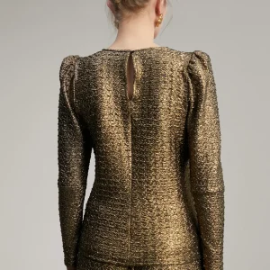 Lola Casademunt Camisas Y Blusas<Blusa manga abullonada DORADO