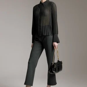 Lola Casademunt Camisas Y Blusas<Blusa plisada NEGRO