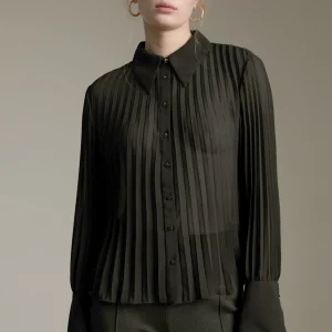 Lola Casademunt Camisas Y Blusas<Blusa plisada NEGRO