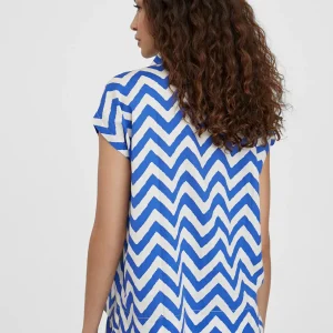 Lola Casademunt Camisas Y Blusas<Blusa rayas zig zag AZUL-BLANCO