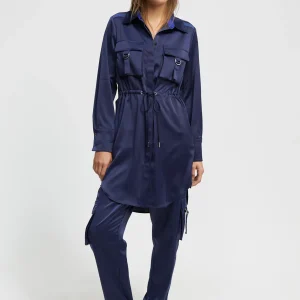 Lola Casademunt Camisas Y Blusas<Blusón satinado ajustable AZULNOCHE
