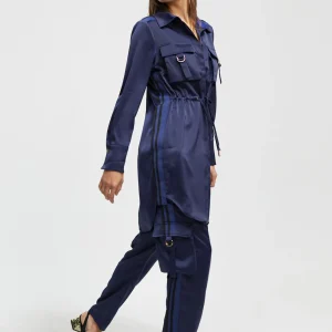 Lola Casademunt Camisas Y Blusas<Blusón satinado ajustable AZULNOCHE