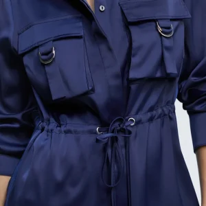 Lola Casademunt Camisas Y Blusas<Blusón satinado ajustable AZULNOCHE