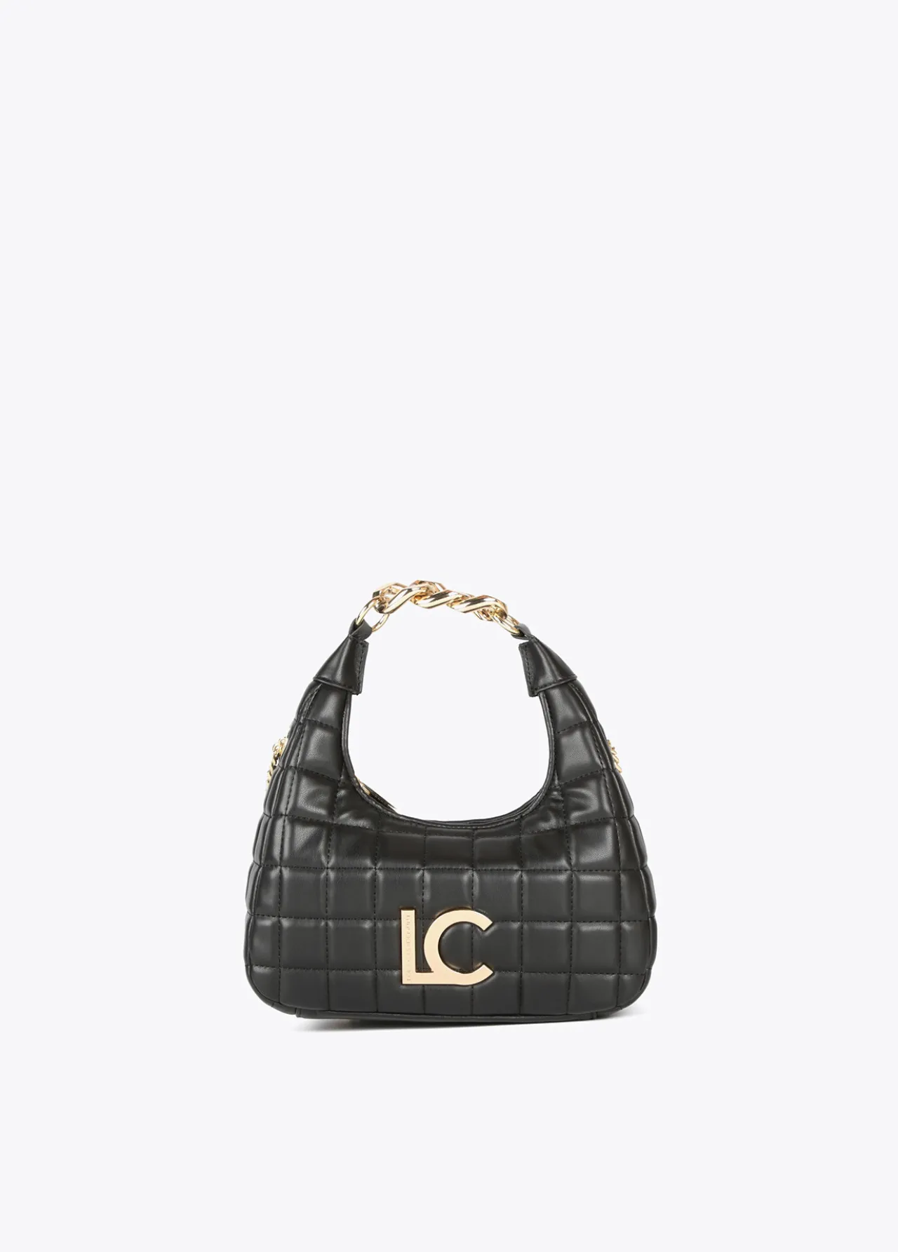 bolsito_acolchado_de_cuadros_0.webp Lola Casademunt Bolsos De Mano Y Neceseres | Bandoleras<Bolsito acolchado de cuadros NEGRO