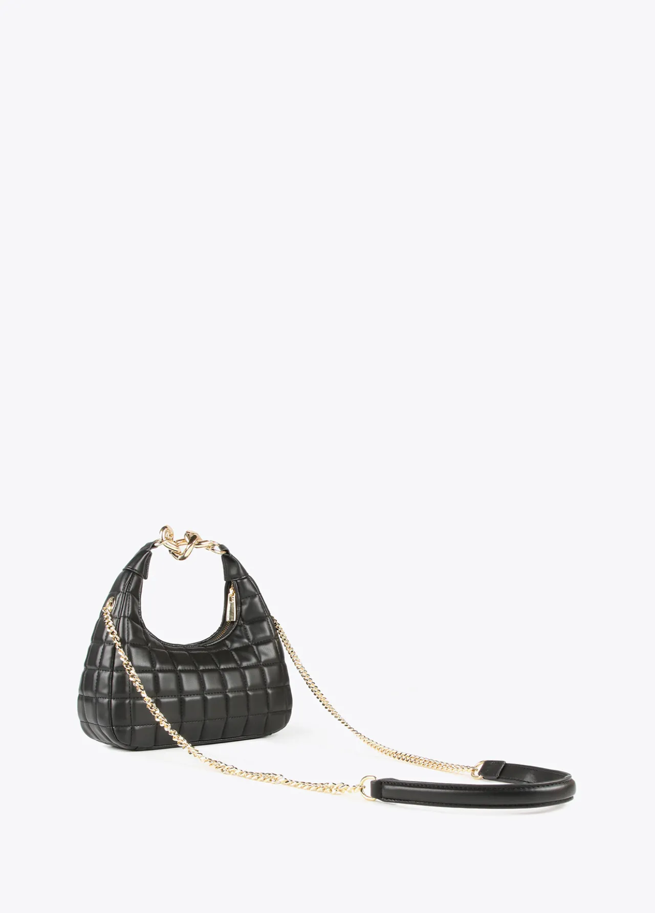 bolsito_acolchado_de_cuadros_2.webp Lola Casademunt Bolsos De Mano Y Neceseres | Bandoleras<Bolsito acolchado de cuadros NEGRO