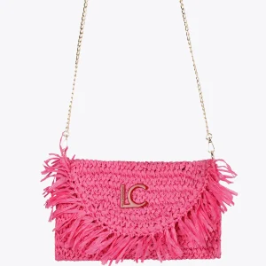 Lola Casademunt Accesorios | Bolsos<Bolsito bandolera efecto ráfia FUCSIA