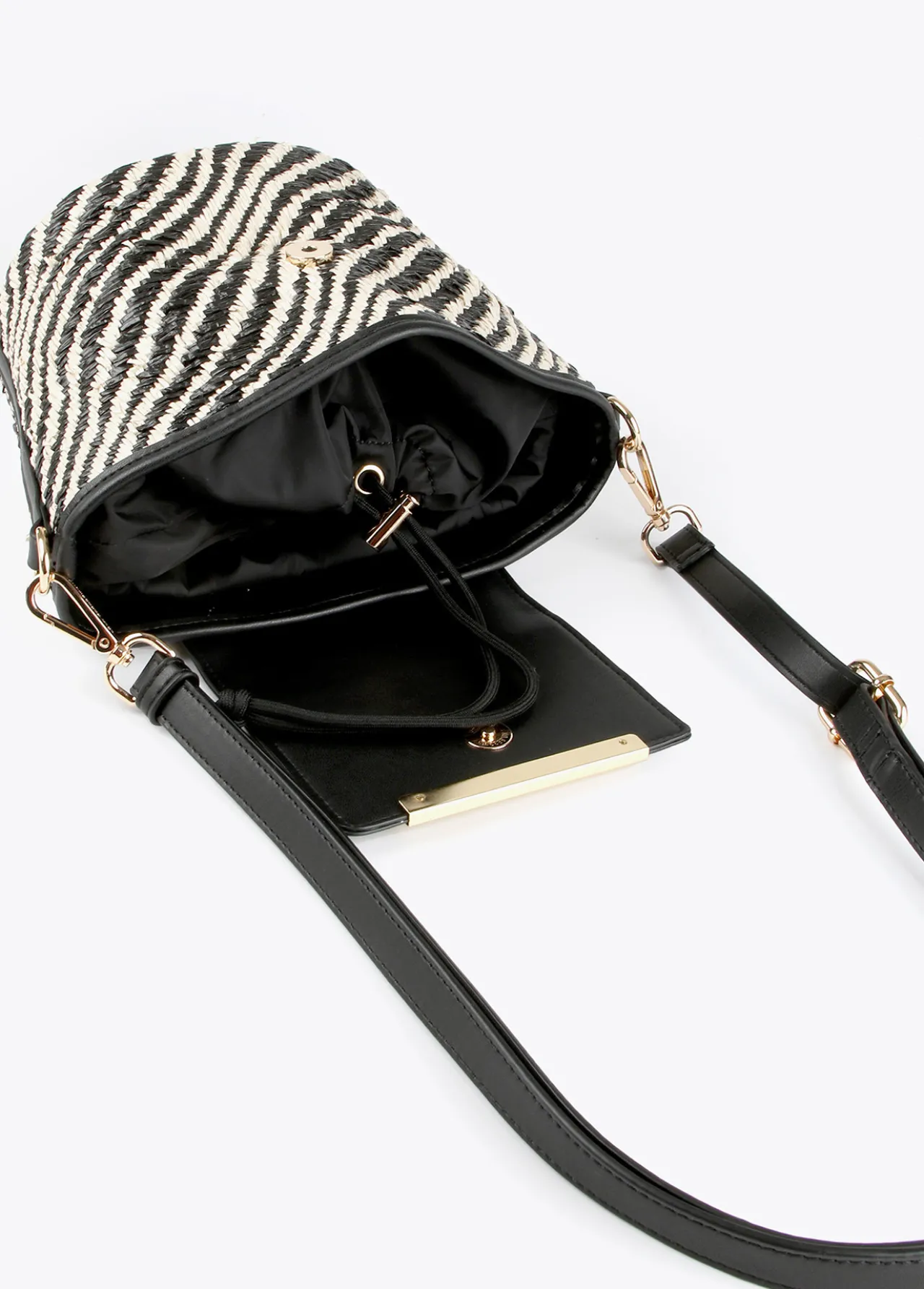 bolsito_bandolera_tipo_cesta_1.webp Lola Casademunt Bolsos<Bolsito bandolera tipo cesta NEGRO-CRUDO