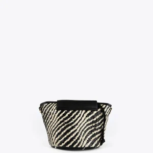 Lola Casademunt Bolsos<Bolsito bandolera tipo cesta NEGRO-CRUDO