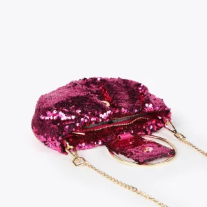 Lola Casademunt Bolsos<Bolsito de fiesta con lentejuelas FUCSIA
