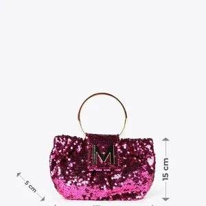 Lola Casademunt Bolsos<Bolsito de fiesta con lentejuelas FUCSIA