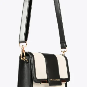 Lola Casademunt Bolsos<Bolso bandolera bicolor CRUDO-NEGRO
