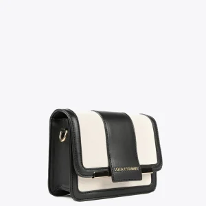 Lola Casademunt Bolsos<Bolso bandolera bicolor CRUDO-NEGRO
