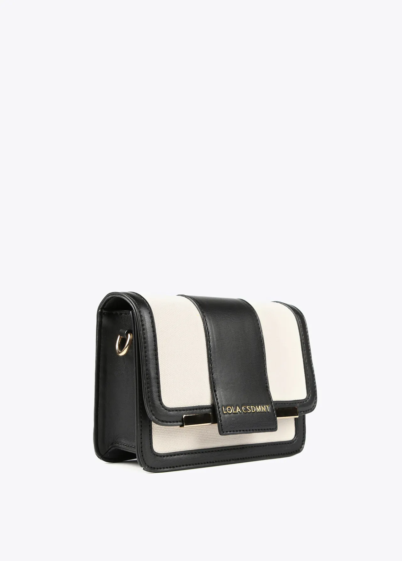 bolso_bandolera_bicolor_3.webp Lola Casademunt Bolsos<Bolso bandolera bicolor CRUDO-NEGRO