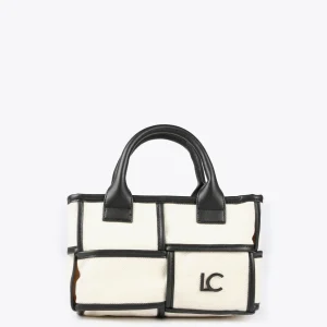Lola Casademunt Bolsos<Bolso bandolera con detalles a contraste CRUDO-NEGRO