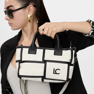 Lola Casademunt Bolsos<Bolso bandolera con detalles a contraste CRUDO-NEGRO