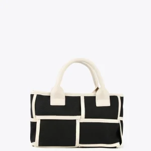 Lola Casademunt Bolsos<Bolso bandolera con detalles a contraste CRUDO-NEGRO