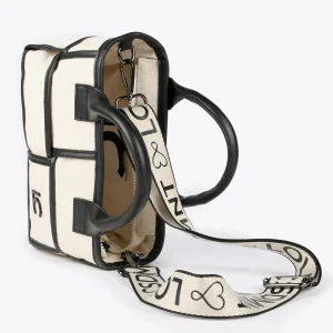 Lola Casademunt Bolsos<Bolso bandolera con detalles a contraste CRUDO-NEGRO