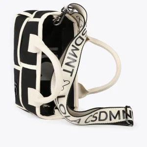 Lola Casademunt Bolsos<Bolso bandolera con detalles a contraste CRUDO-NEGRO