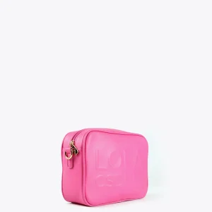 Lola Casademunt Bolsos<Bolso bandolera con logo en relieve FUCSIA